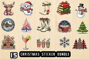 Christmas Sticker Bundle, a Graphic by crative8112