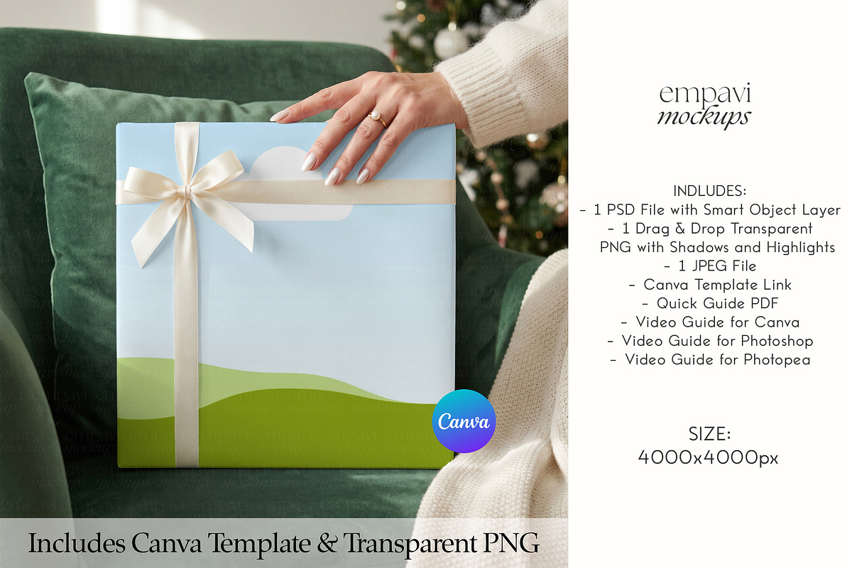 Christmas Wrapping Paper Mockup, a Packaging Mockup by EmpaviMockups (Photo 3 of 6)