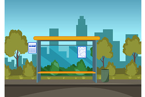 Empty bus stop, shelter from rain, an Object Illustration by the8monkey