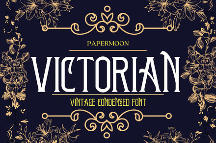 Victorian - Vintage Display Font, a Serif Font by PaperMoon
