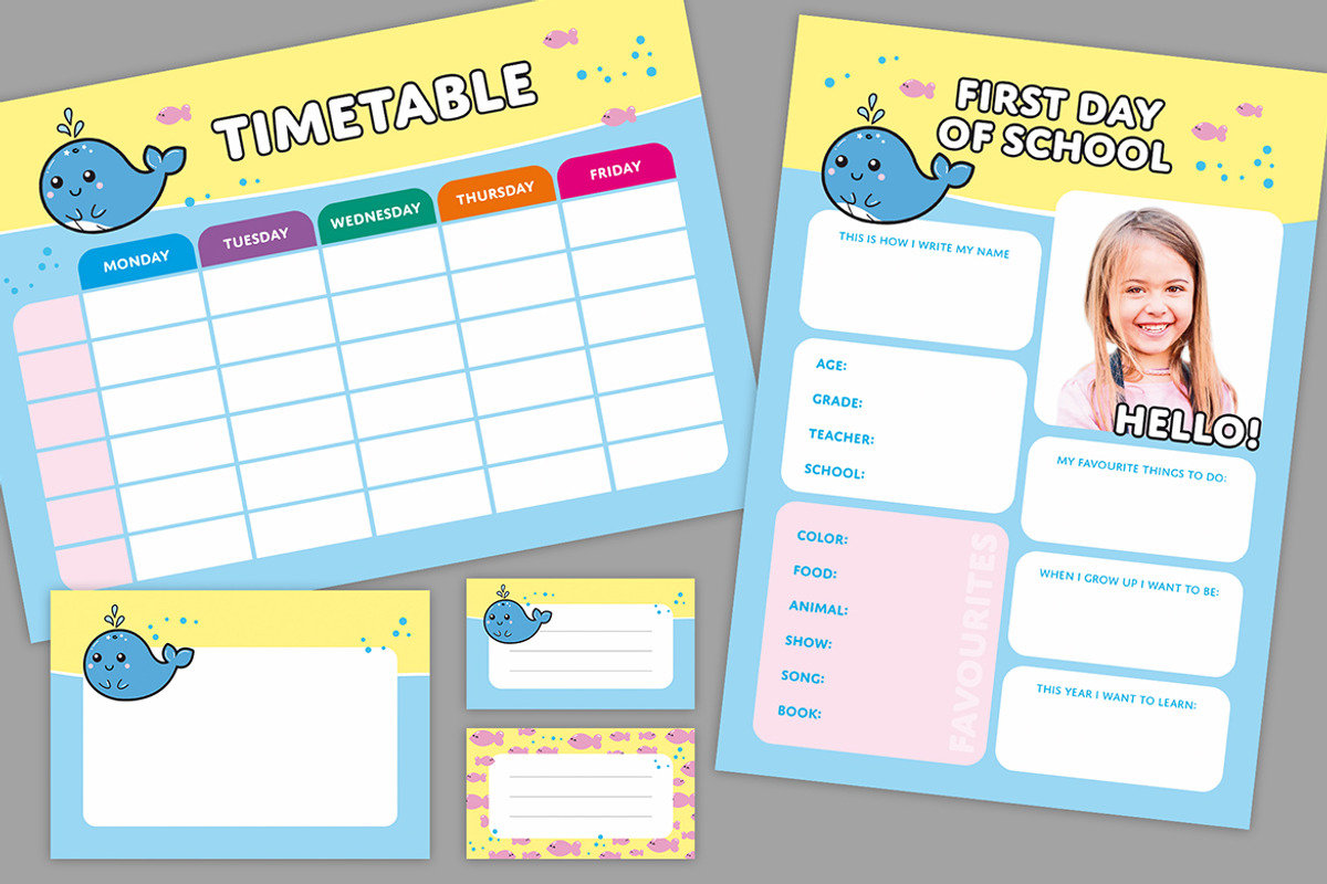 Back To School Printable Set, a Print Template by McLittle Stock (Photo 1 of 4)