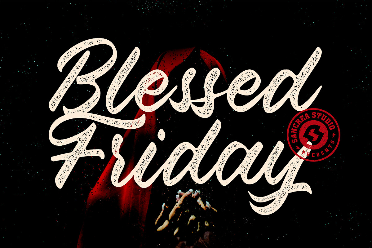 Blessed Friday Script, a Script Font by sancreastd. (Photo 1 of 9)