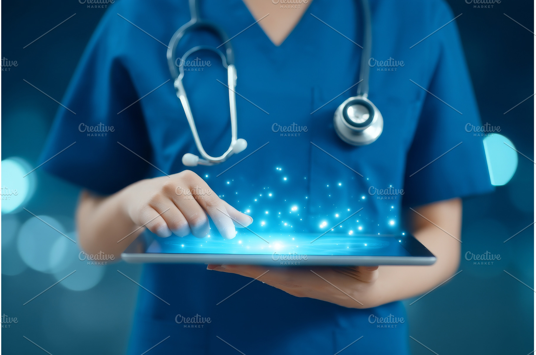 Female doctor standing in hospital, a Technology Photo by ZinetroN