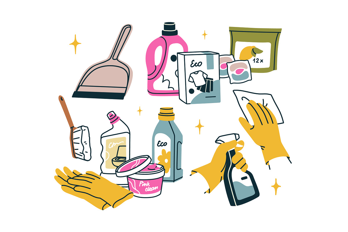 Clean products, household tools set, an Object Illustration by Good Studio (Photo 5 of 5)