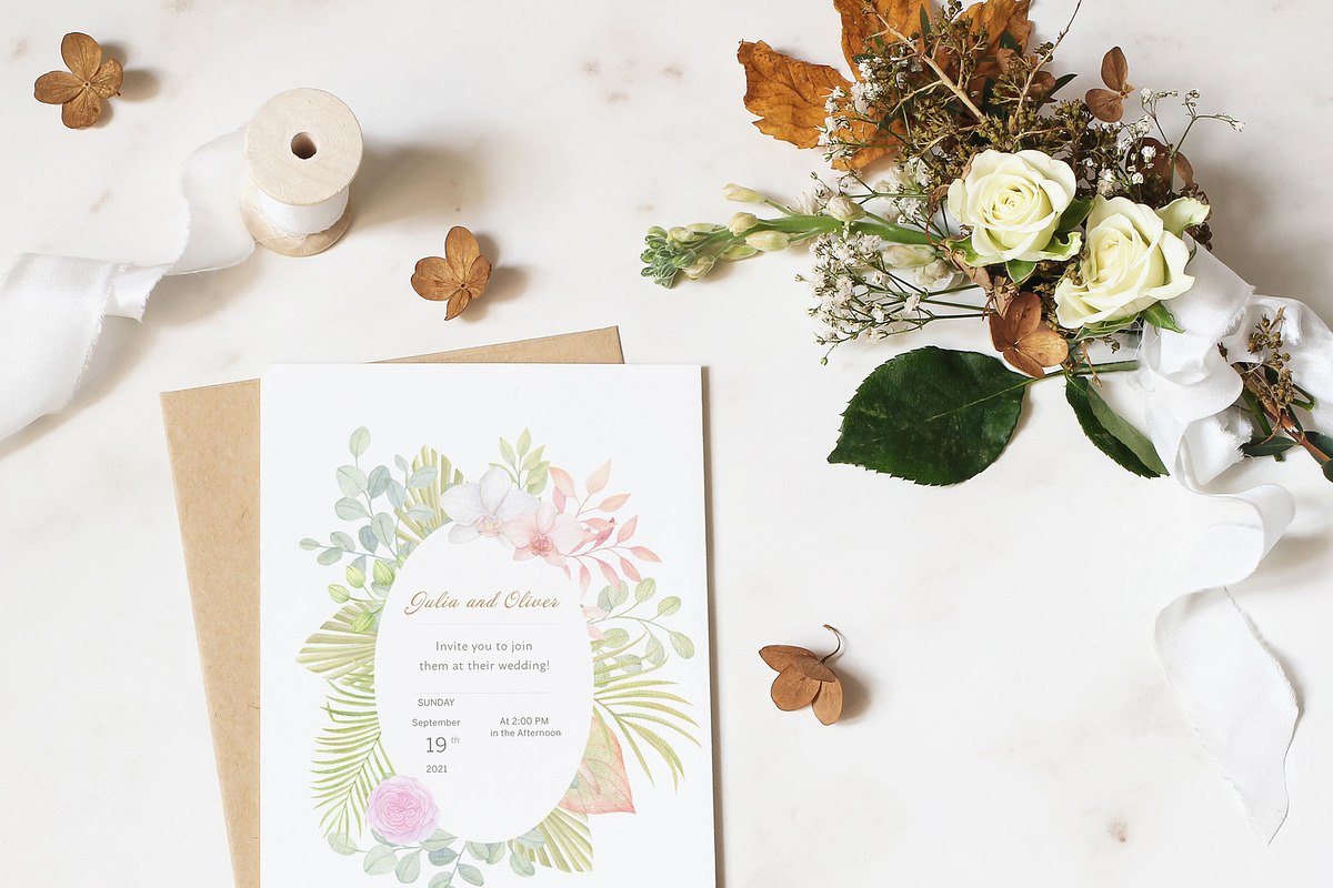 Tropical dried leaves set, an Illustration by svetodesign (Photo 8 of 16)
