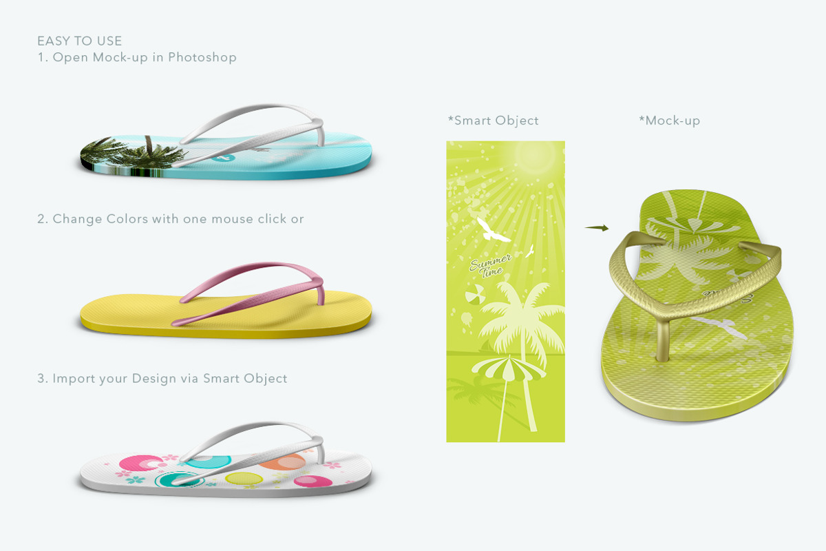 Flip Flops Mockup, a Product Mockup by zokidesign (Photo 10 of 10)
