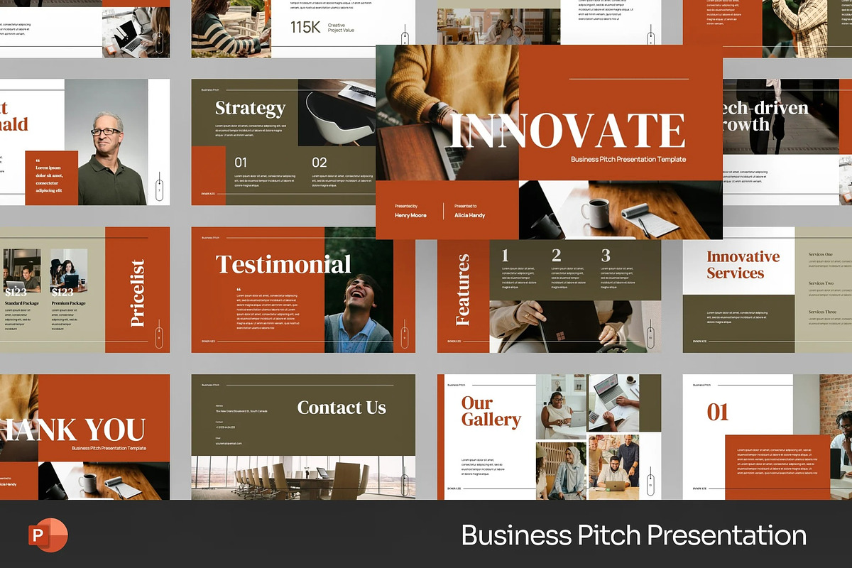Business Pitch Deck powerpoint, a Presentation Template by Fit-tee (Photo 1 of 2)