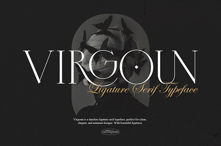 Virgoun | Ligature Serif Typeface, a Serif Font by Krismagraph