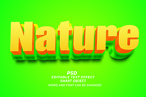 Nature PSD 3D Editable Text Effect