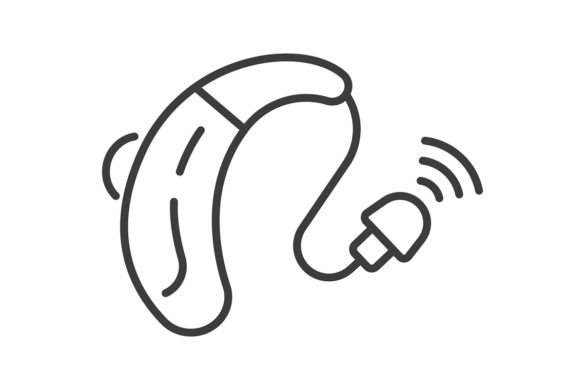 Hearing aid line icon set, an Outline Icon by ElineDesign (Photo 3 of 3)