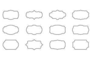 Retro Frame Line Black Icon Set, an Illustration by Vector Creator