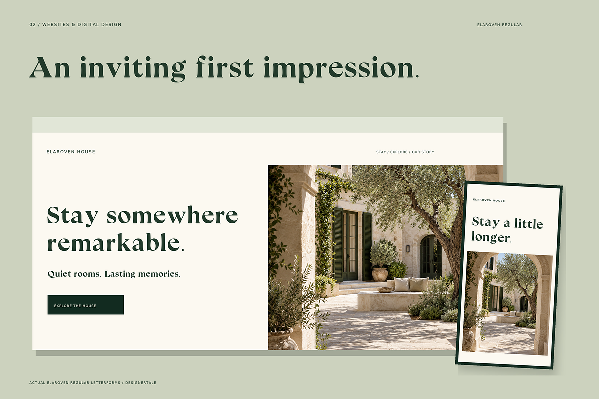ELAROVEN – Editorial Serif Font, a Serif Font by Designertale (Photo 3 of 12)
