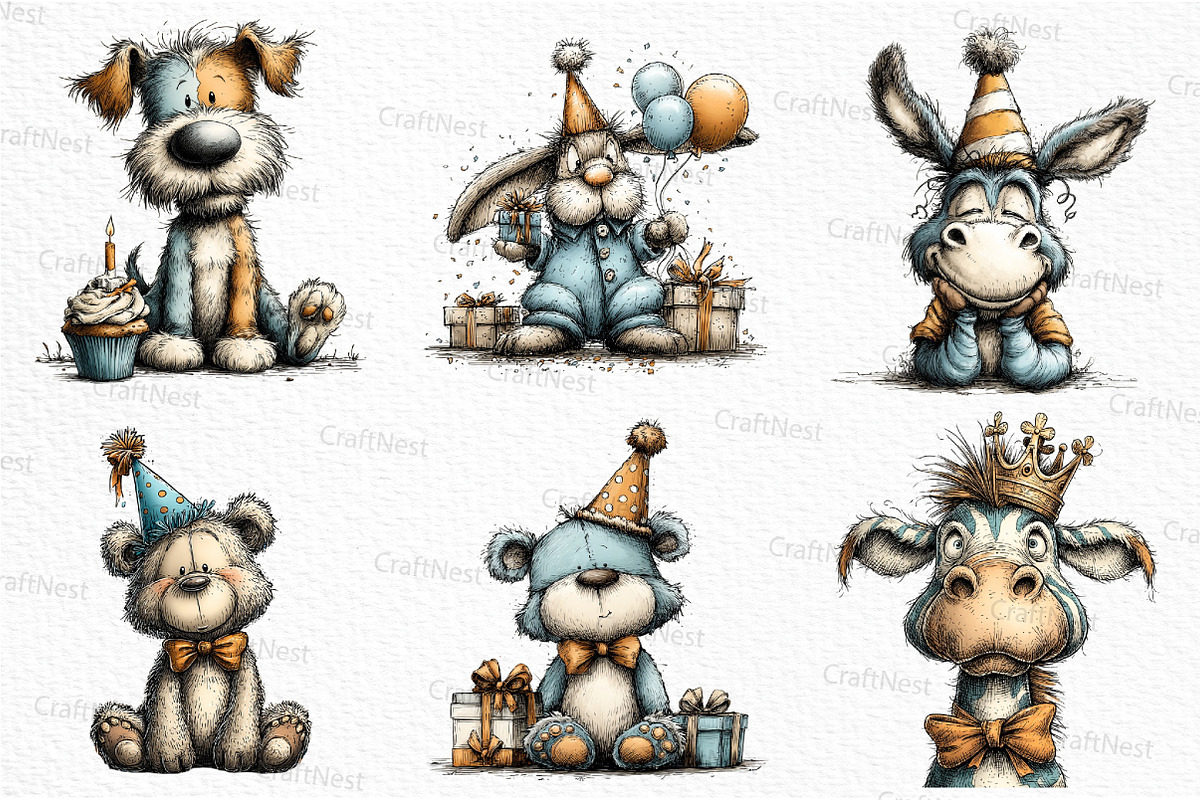 Birthday Animals Clipart, an Illustration by Craft Nest (Photo 5 of 6)