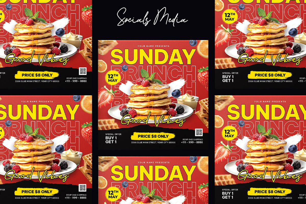 Brunch Sunday Flyer, a Flyer Template by iDoodle Studio (Photo 4 of 4)