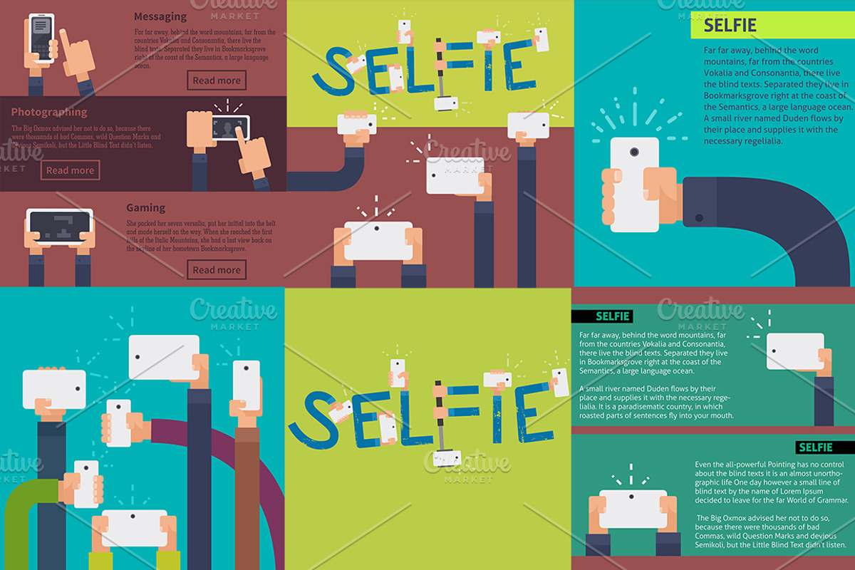 Set of smartphone use illustrations, a Technology Illustration by 4pixel