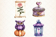 Romantic Halloween Clipart, an Illustration by Libby Wishes (Thumbnail 6 of 7)