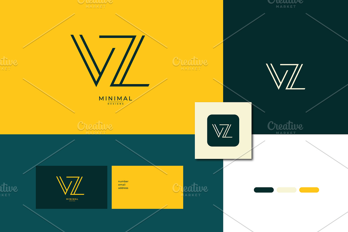 Monogram icon logo VZ, a Branding & Logo Template by idesign_4u