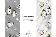 Little astronauts seamless pattern, a Pattern Graphic by Milatoo (Thumbnail 3 of 7)