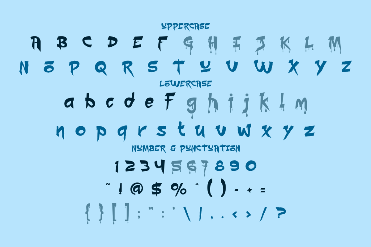 Sharp Drop Horror Graffiti Font, a Font by PutraCetol Studio (Photo 5 of 5)