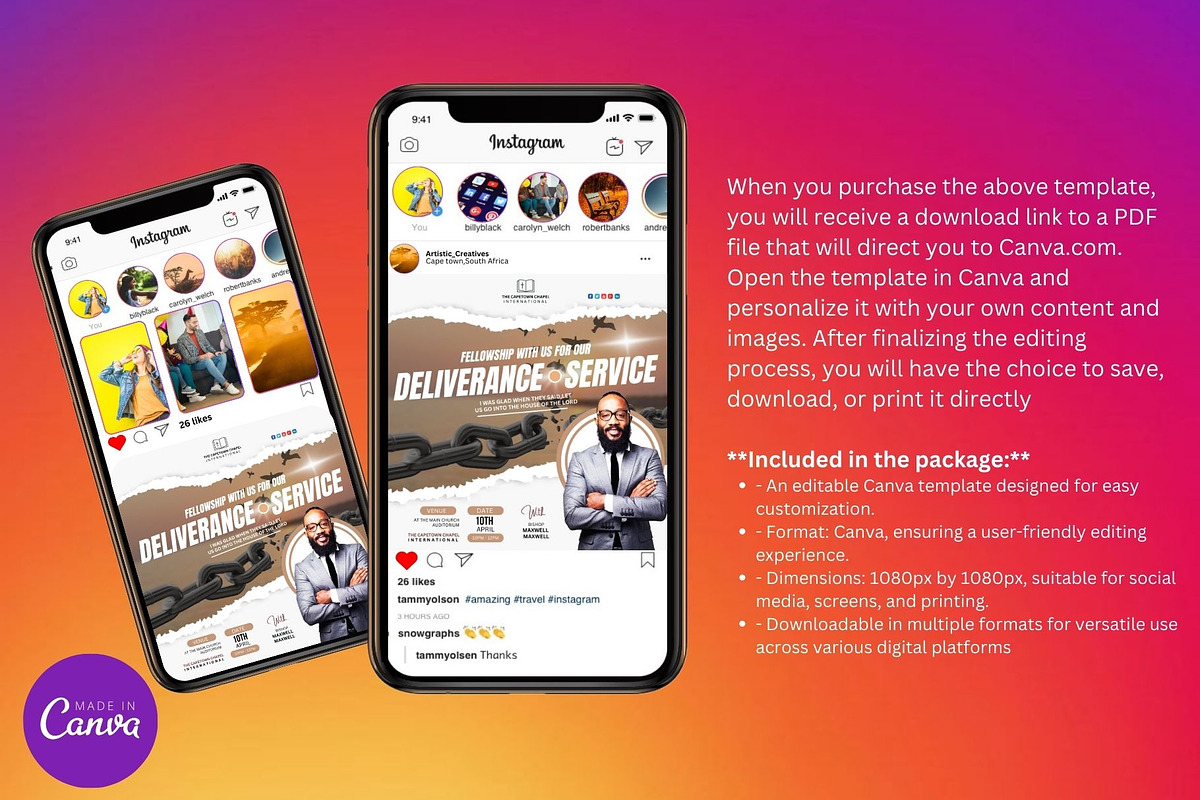 Deliverance Church Service Template, a Social Media Template by Mishek Munene (Photo 3 of 4)