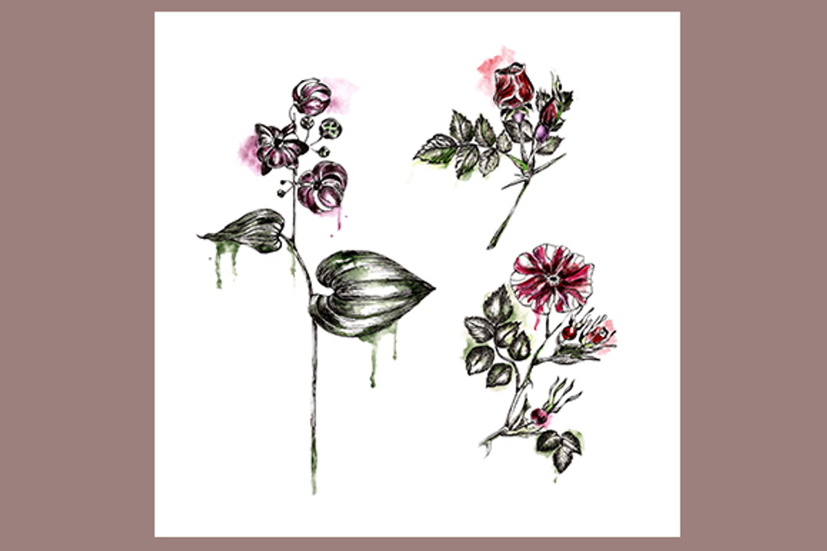 Seamless pattern with flowers preview 3