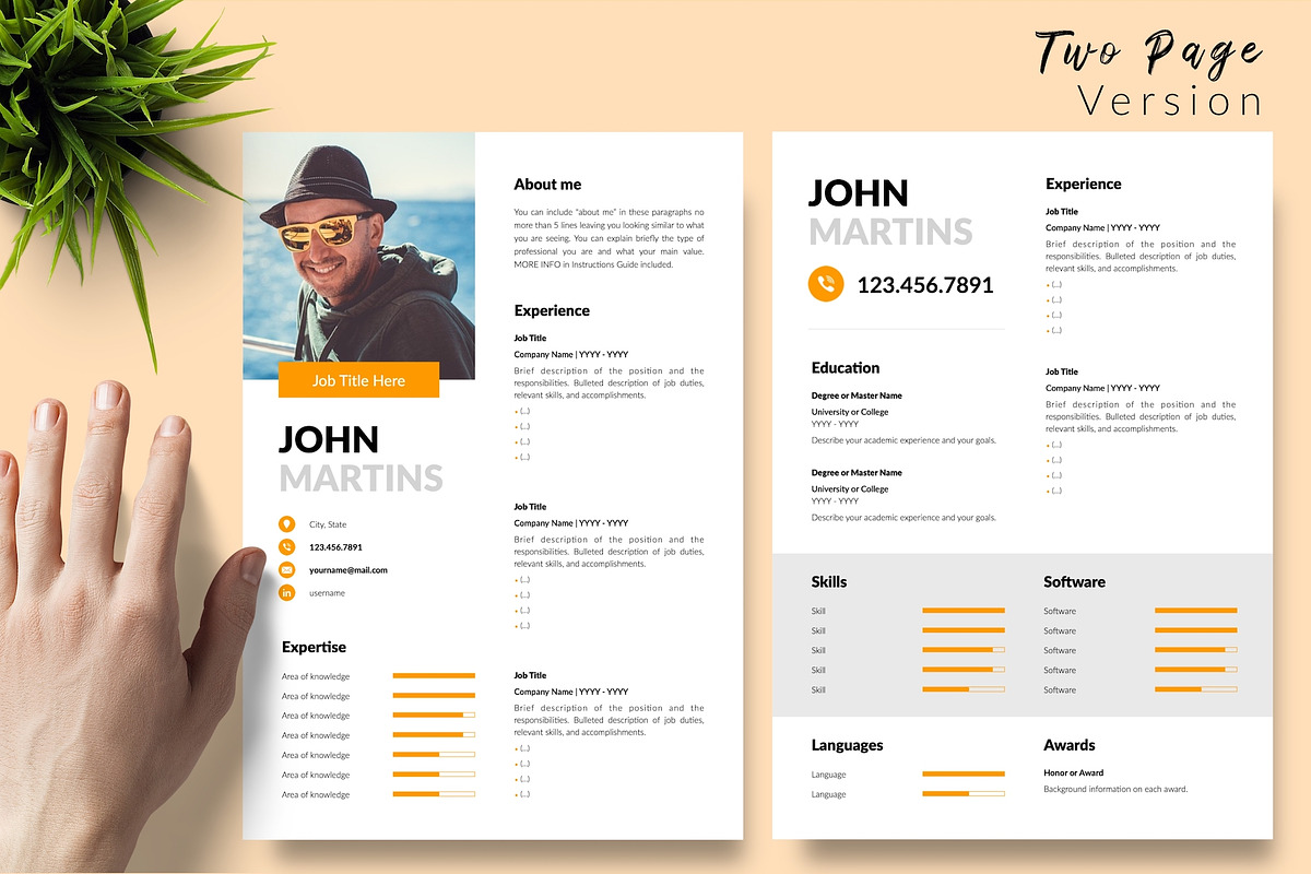 Modern Resume Design / CV - John, a Resume Template by Templates Design Co. (Photo 3 of 17)