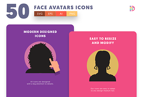 50 Face Avatars Icons