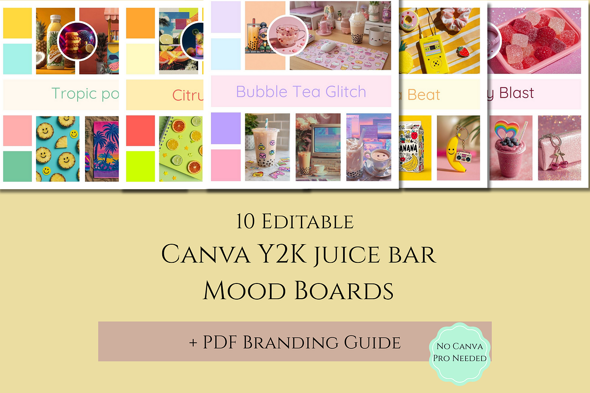 Y2K Juice Bar Mood Boards Kit, a Branding & Logo Template by Alerya Studio (Photo 1 of 3)