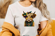 Cute Mardi Gras Highland Cow Clipart, an Illustration by SVGArt (Thumbnail 7 of 7)