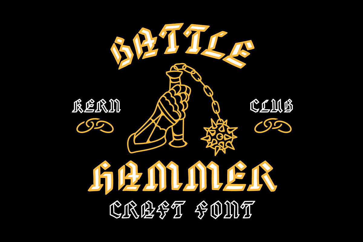 Battle Hammer Font, a Font by Kern Club (Photo 2 of 4)