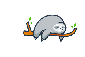 LAZY SLEEPING SLOTH vector design