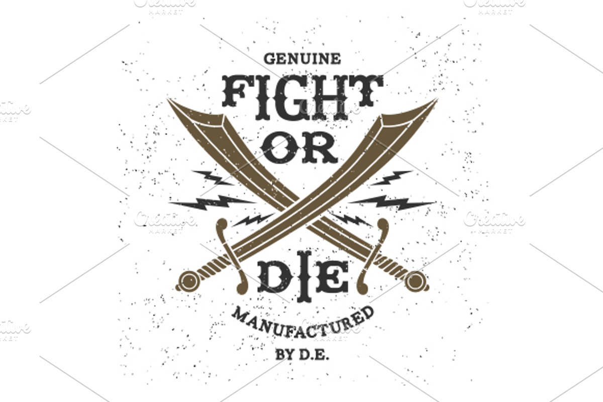 Vintage Label Fight Or Die, an Illustration by Ezepov (Photo 2 of 3)