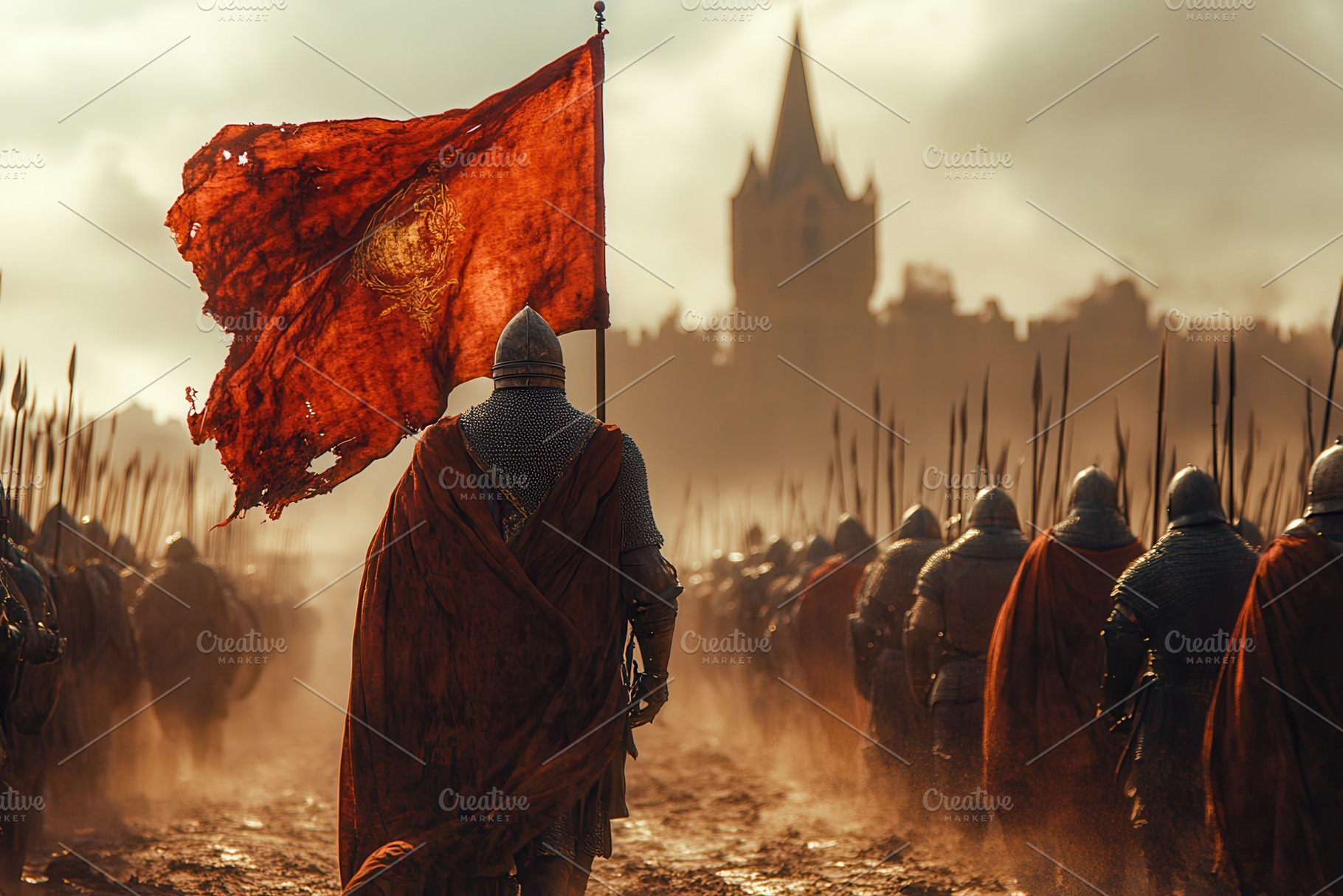 Knights march into battle with a tat, a Photo by Tanuart