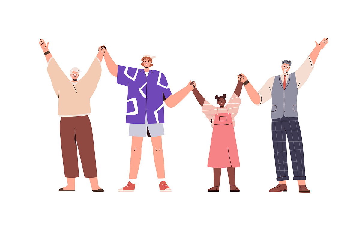 Happy people with raised hands up, a Person Illustration by Good Studio (Photo 12 of 12)