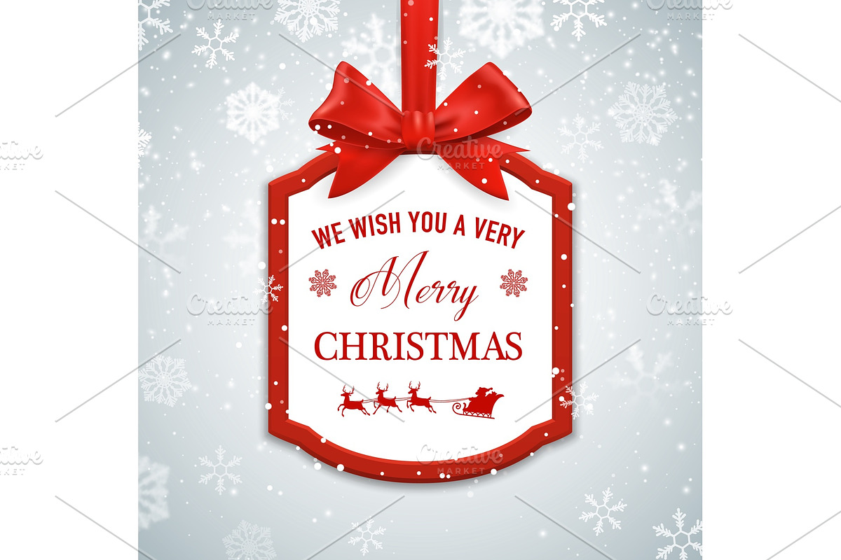 Christmas frame, red bow, a Decorative Illustration by Vector Tradition (Photo 3 of 3)
