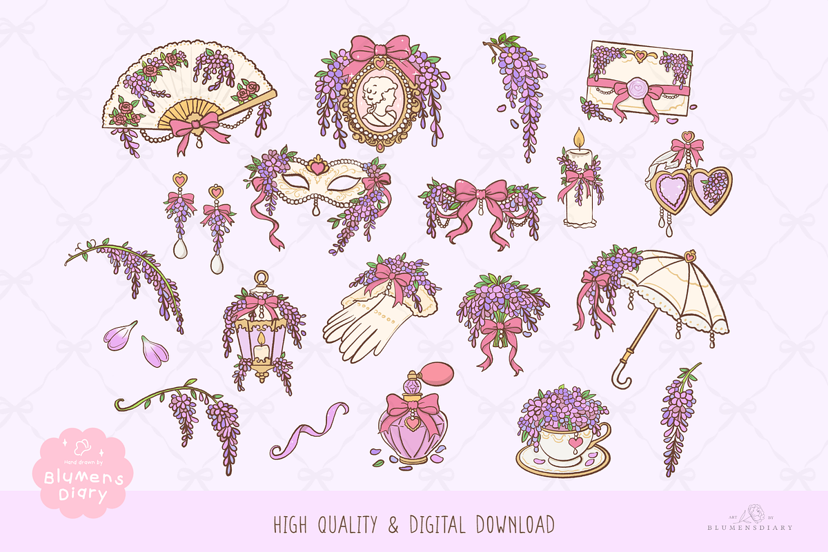 Wisteria Masquerade Clipart, a Person Illustration by Blumensdiary (Photo 2 of 6)