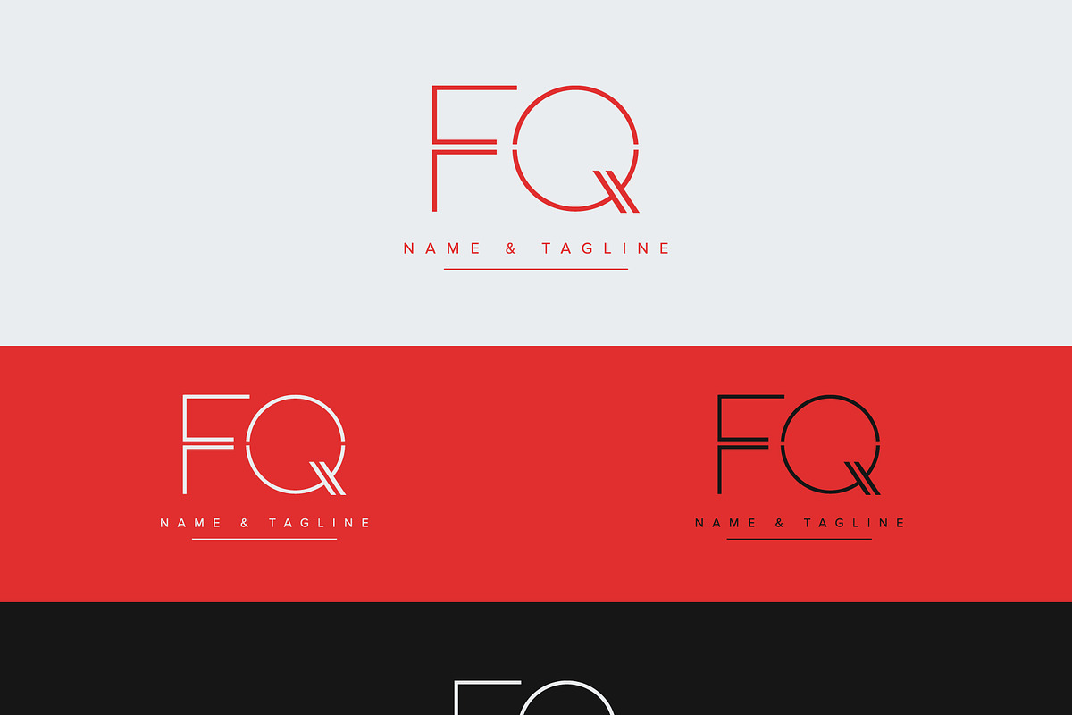 Alphabet icon monogram logo FQ, a Branding & Logo Template by Aleesher
