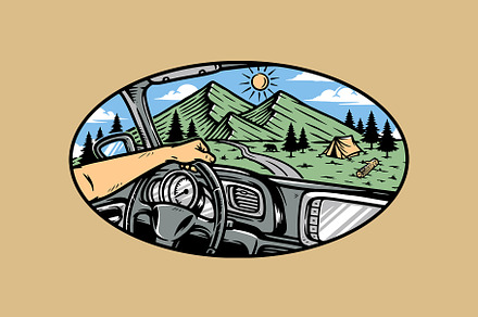 view of the mountain from inside car