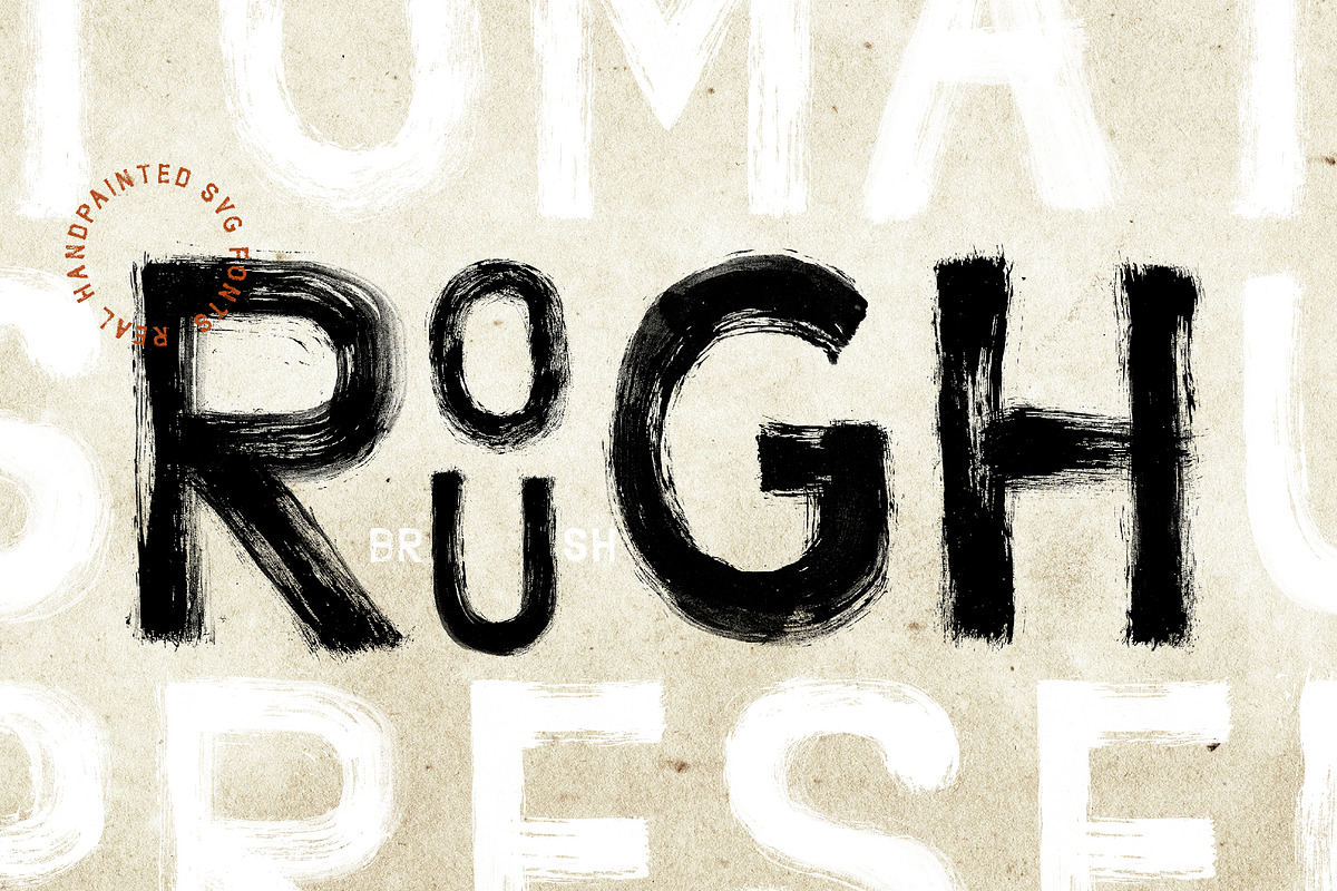Handpainted Rough Brush SVG Fonts