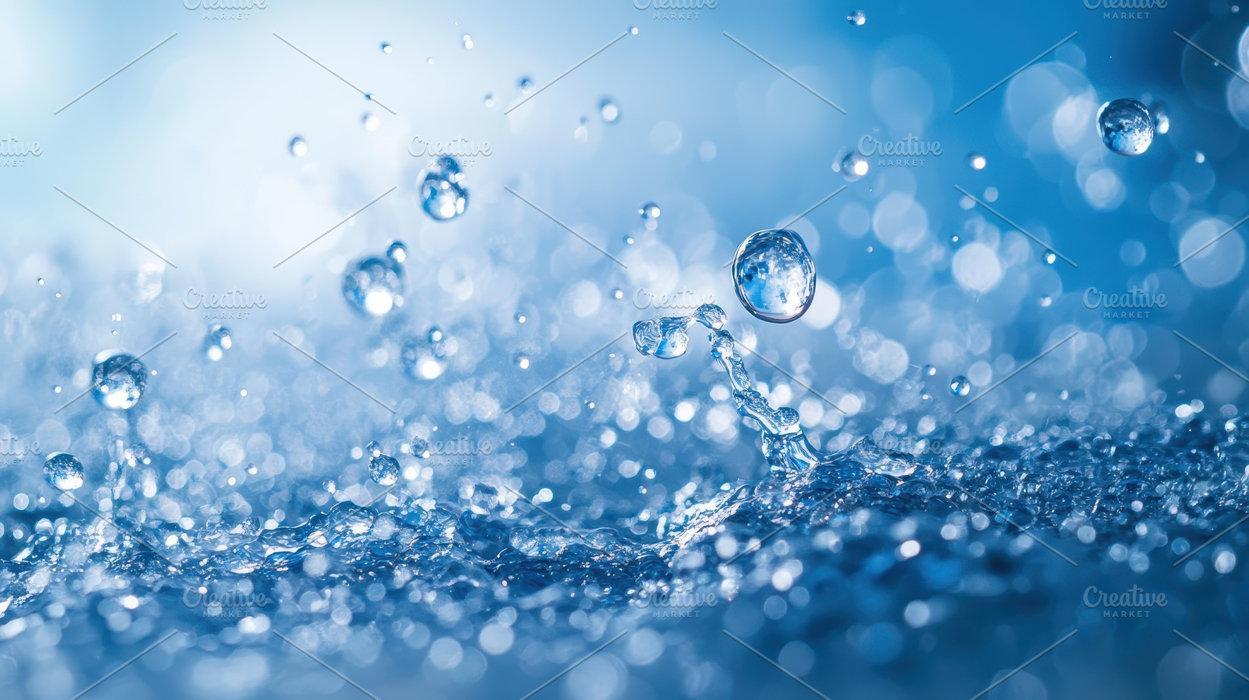 Water droplets in mid-air, frozen in, a Background Photo by Pixeness Studio
