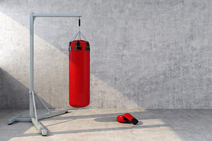 red punching bag