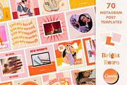 Retro Social Media Templates Canva, a Social Media Template by Boltik Studio (Thumbnail 1 of 9)