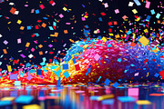 Swirling wave of square confetti, an Illustration by wavebreak (Thumbnail 2 of 2)