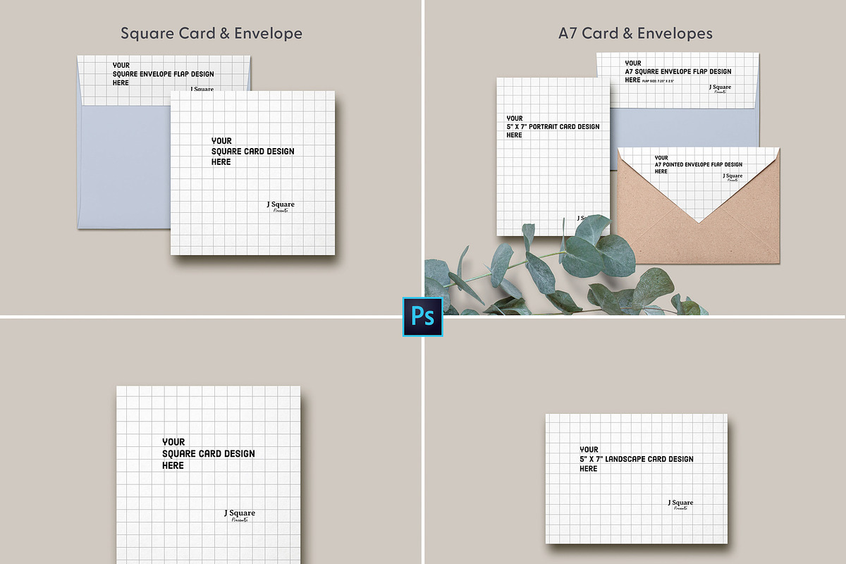 Invitation CardSet Flatlay Mockups, a Print Template by JSquarePresents (Photo 5 of 11)