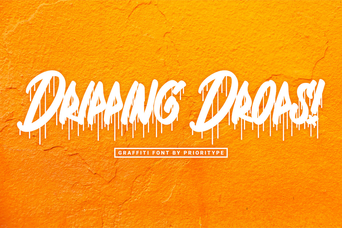 Dripping Drops - Graffiti Font, a Font by Prioritype Co (Photo 1 of 8)