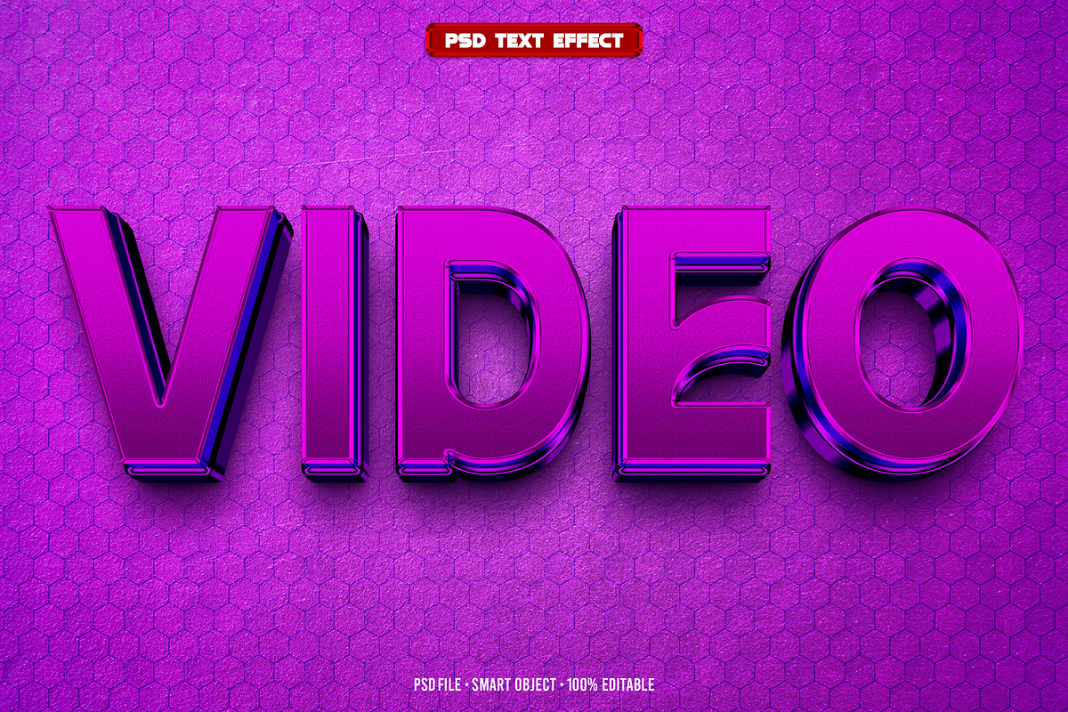 Video 3D editable text effect, a Layer Style Add-On by Hello Muh (Photo 1 of 2)