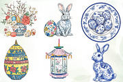 Easter Chinoiserie Sublimation Clipa, an Illustration by CreationArt (Thumbnail 5 of 5)