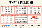 25+ Vector Headwear Mockups Bundle, a Hat Mockup by S.i. Graphics (Thumbnail 3 of 4)