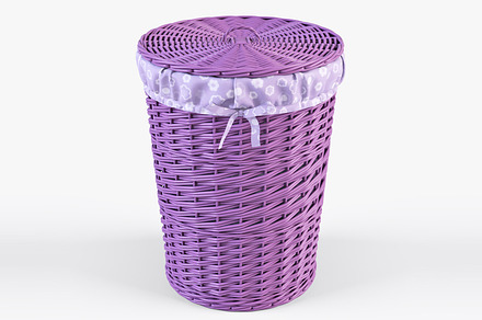 Wicker Laundry Basket 03 Purple, an Object 3D Model by Markelos