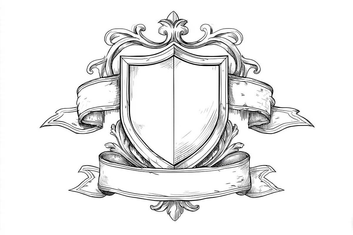 Hand-Drawn Heraldic Shield and Ribbo, a Graphic by Creativeshirt (Photo 3 of 10)